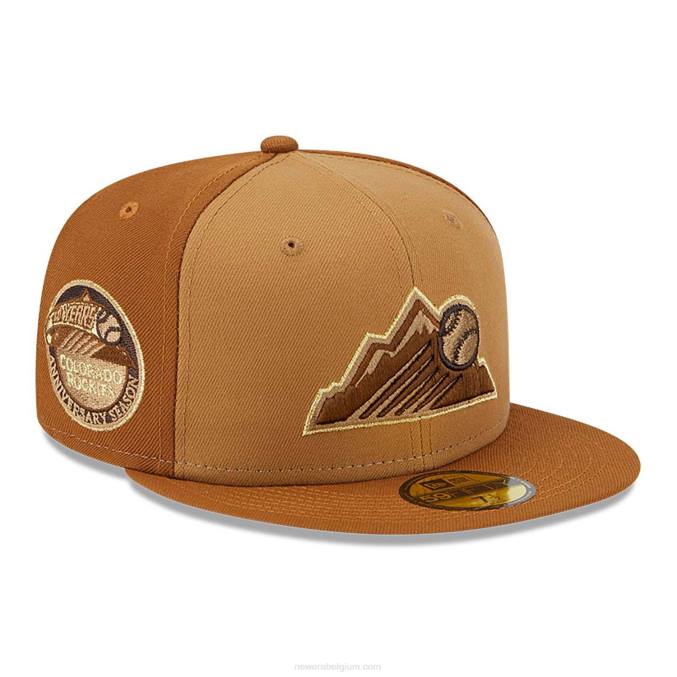 New Era colorado rockies driekleurige bruine 59fifty getailleerde pet BT24506