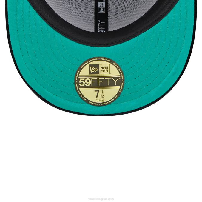New Era colorado rockies fluwelen zwarte 59fifty getailleerde pet BT241290