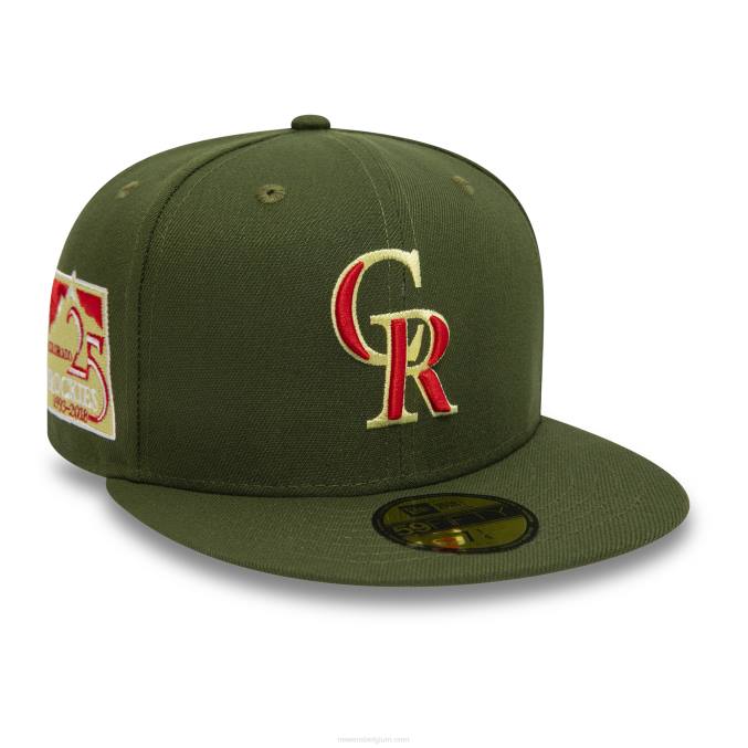 New Era colorado rockies groen 25 jaar 59fifty getailleerde pet BT2463