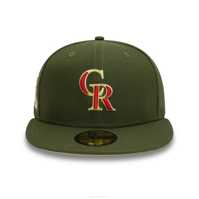 New Era colorado rockies groen 25 jaar 59fifty getailleerde pet BT2463