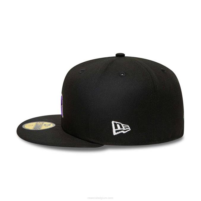 New Era colorado rockies stateview zwarte 59fifty getailleerde pet BT24630