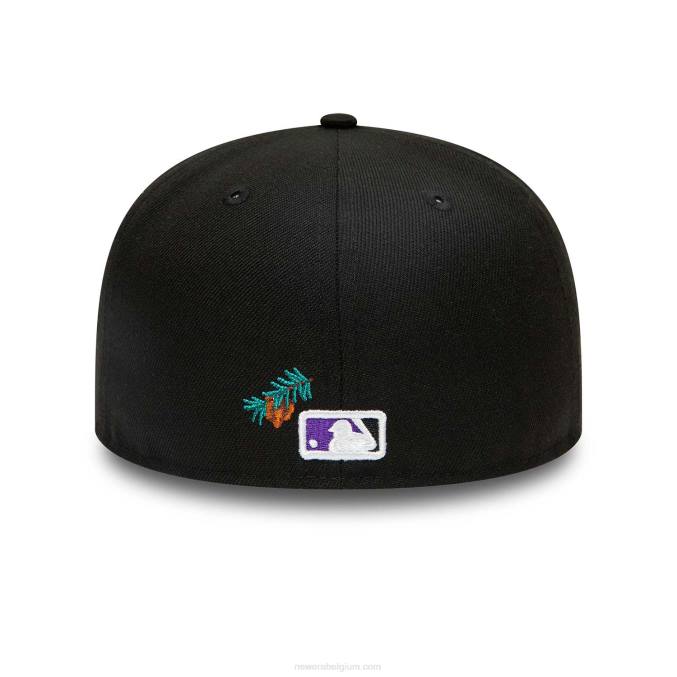 New Era colorado rockies stateview zwarte 59fifty getailleerde pet BT24630