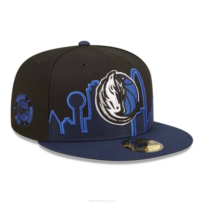 New Era dallas mavericks nba tip off 2022 zwarte 59fifty getailleerde pet BT24160
