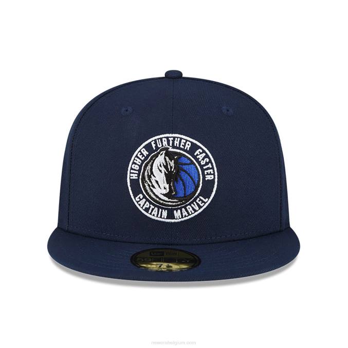 New Era dallas mavericks nba x marvel captain marvel marine 59fifty getailleerde pet BT241388