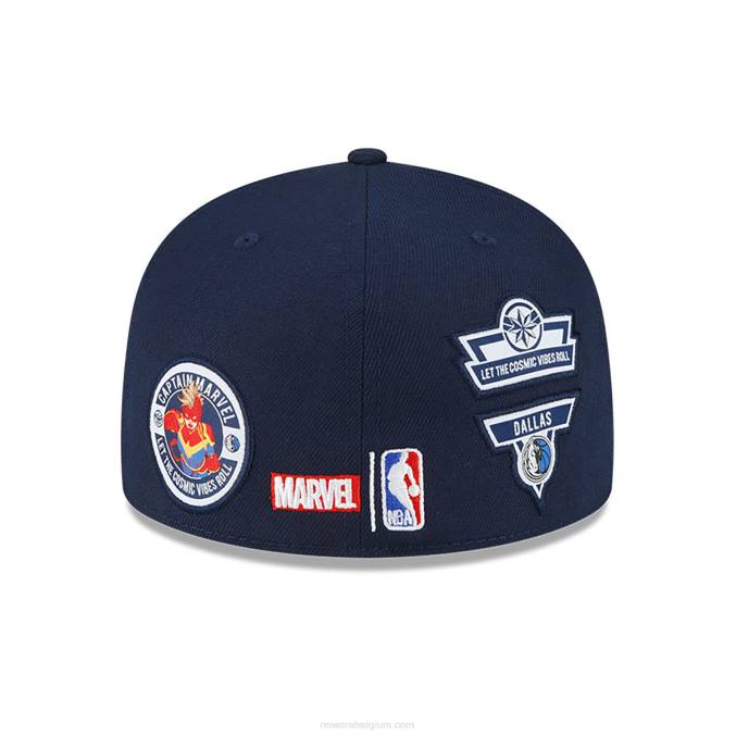 New Era dallas mavericks nba x marvel captain marvel marine 59fifty getailleerde pet BT241388