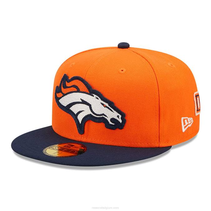 New Era denver broncos ne letterman oranje 59fifty getailleerde pet BT24468