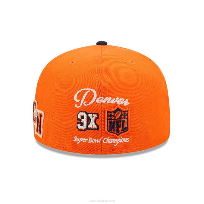 New Era denver broncos ne letterman oranje 59fifty getailleerde pet BT24468