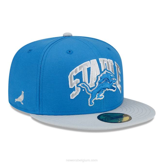 New Era detroit lions x nietje blauwe 59fifty getailleerde pet BT24546