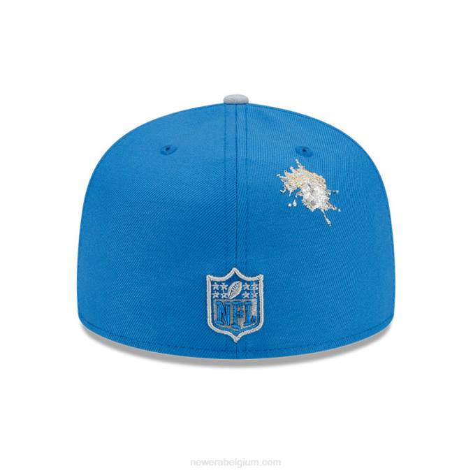 New Era detroit lions x nietje blauwe 59fifty getailleerde pet BT24546