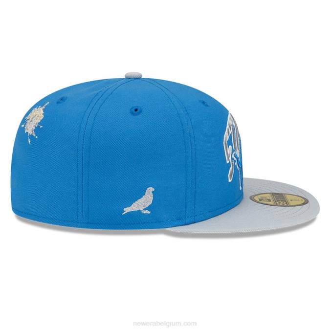 New Era detroit lions x nietje blauwe 59fifty getailleerde pet BT24546
