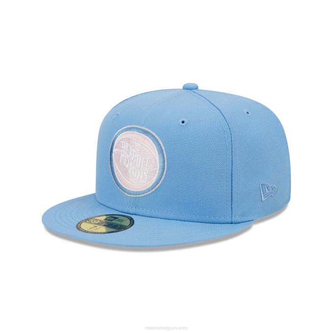 New Era detroit pistons light fantasy blue 59fifty getailleerde dop BT241219