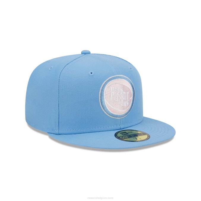 New Era detroit pistons light fantasy blue 59fifty getailleerde dop BT241219