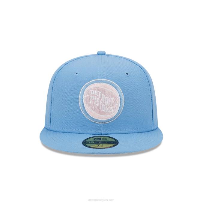 New Era detroit pistons light fantasy blue 59fifty getailleerde dop BT241219