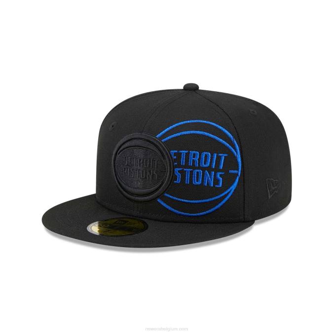 New Era detroit pistons nba elementen zwarte 59fifty gemonteerde dop BT241400