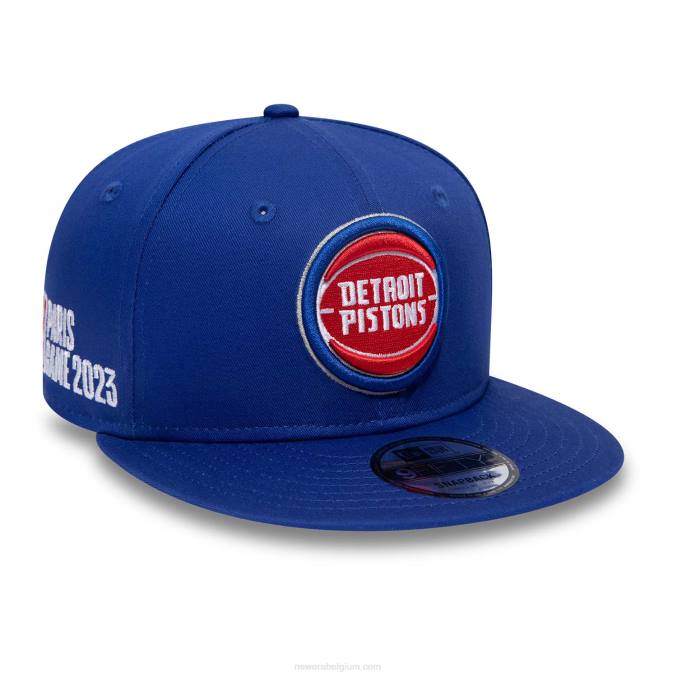 New Era detroit pistons nba paris games blauwe 9fifty snapback pet BT241854