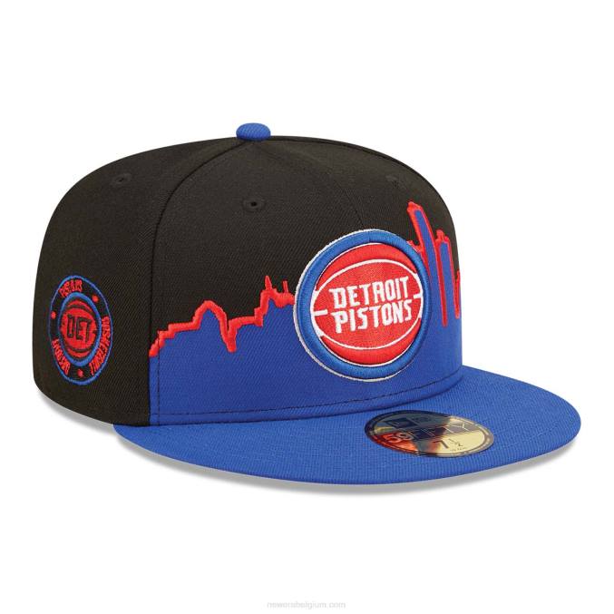 New Era detroit pistons nba tip off 2022 zwarte 59fifty gemonteerde dop BT241306