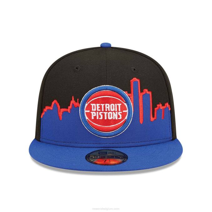 New Era detroit pistons nba tip off 2022 zwarte 59fifty gemonteerde dop BT241306