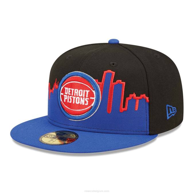 New Era detroit pistons nba tip off 2022 zwarte 59fifty gemonteerde dop BT241306