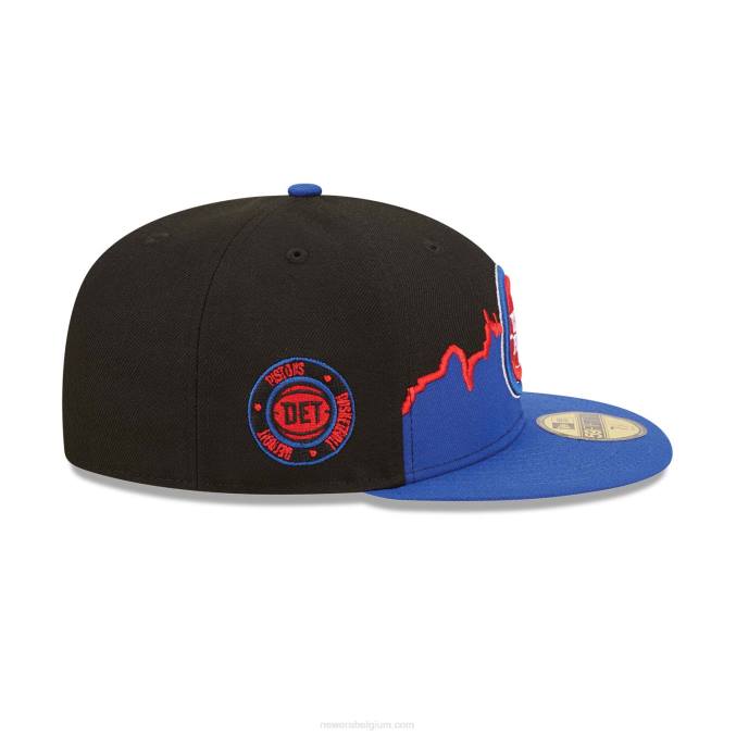 New Era detroit pistons nba tip off 2022 zwarte 59fifty gemonteerde dop BT241306