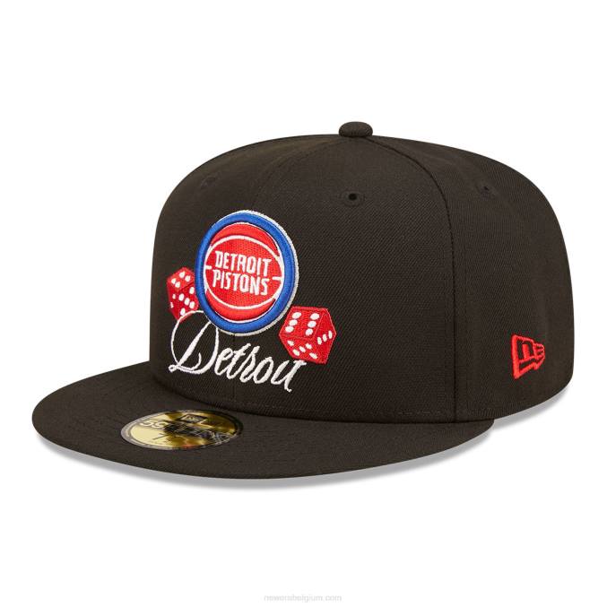 New Era detroit pistons roller zwart 59fifty gemonteerde dop BT24219