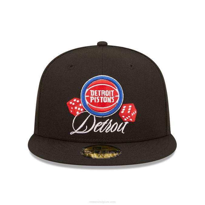 New Era detroit pistons roller zwart 59fifty gemonteerde dop BT24219