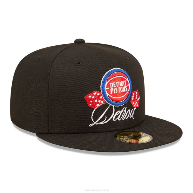 New Era detroit pistons roller zwart 59fifty gemonteerde dop BT24219