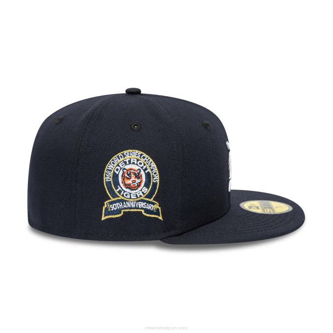 New Era detroit tigers 50e verjaardag marineblauwe 59fifty getailleerde pet BT2479