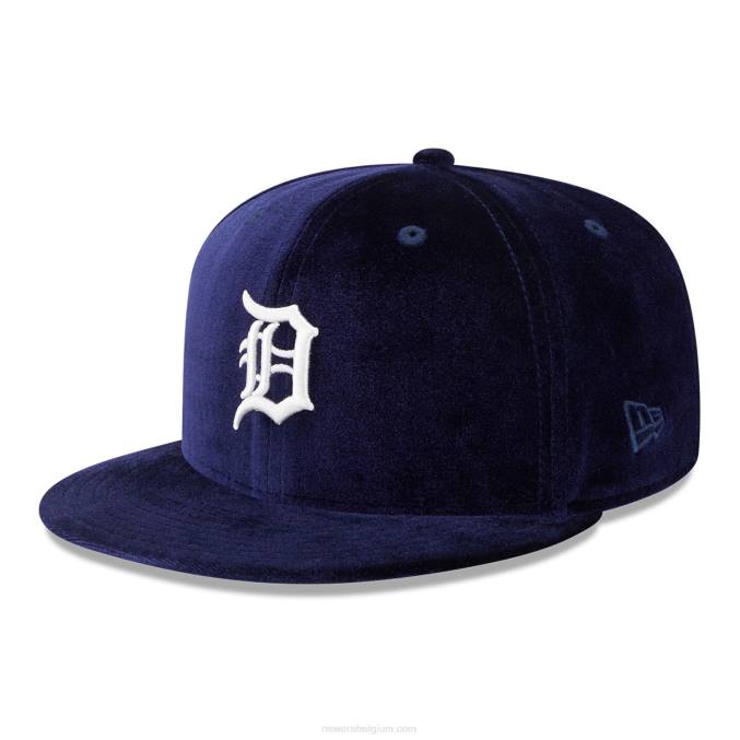 New Era detroit tigers fluwelen marine 59fifty getailleerde pet BT241347