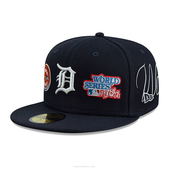 New Era detroit tigers historische champs marine 59fifty getailleerde pet BT24700