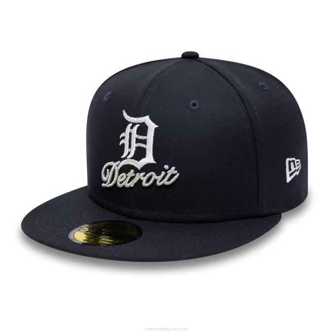 New Era detroit tigers marineblauwe 59fifty pet met dubbel logo BT241283