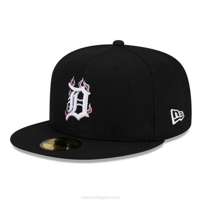 New Era detroit tigers mlb team fire zwarte 59fifty pet BT24698