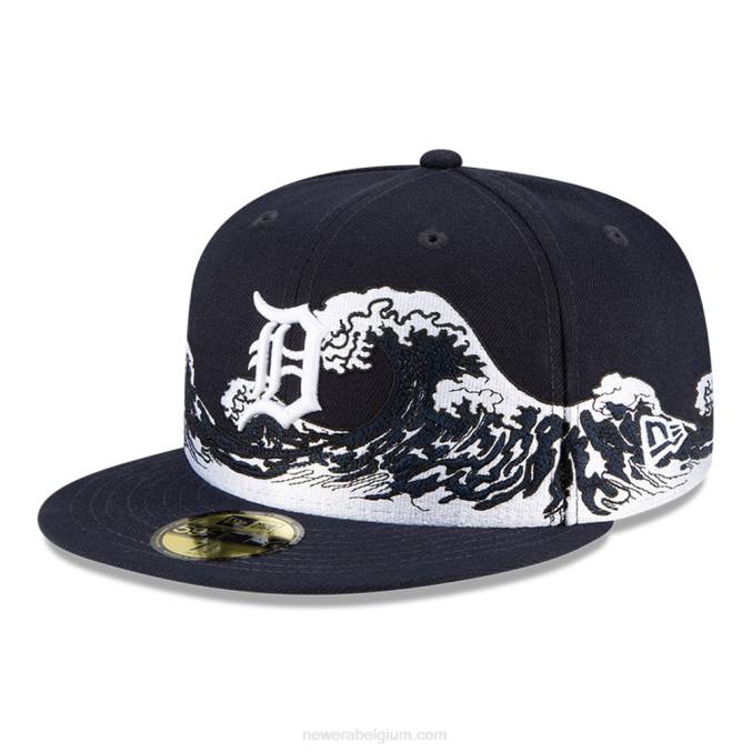 New Era detroit tigers mlb wave marine 59fifty getailleerde pet BT24491