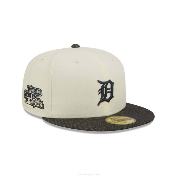 New Era detroit tigers mlb zwart denim chroom wit 59fifty getailleerde pet BT241370