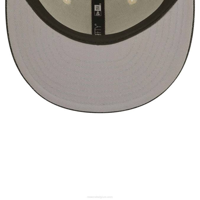 New Era detroit tigers mlb zwart denim chroom wit 59fifty getailleerde pet BT241370