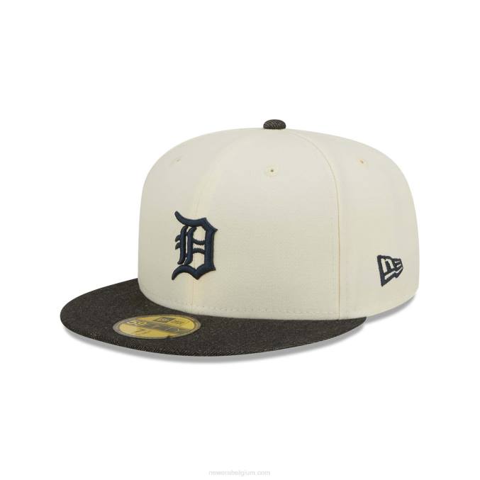 New Era detroit tigers mlb zwart denim chroom wit 59fifty getailleerde pet BT241370