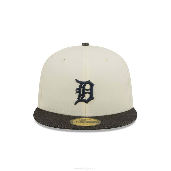 New Era detroit tigers mlb zwart denim chroom wit 59fifty getailleerde pet BT241370