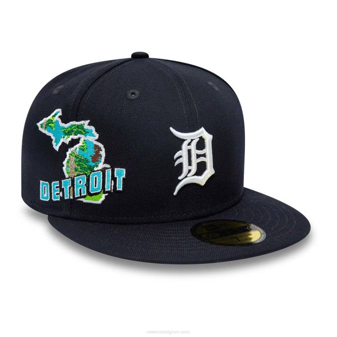New Era detroit tigers stateview marineblauwe 59fifty pet BT241342