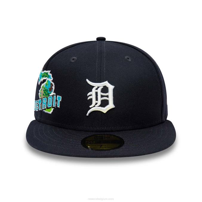 New Era detroit tigers stateview marineblauwe 59fifty pet BT241342