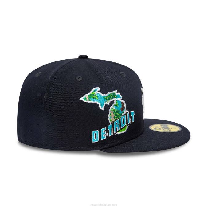 New Era detroit tigers stateview marineblauwe 59fifty pet BT241342