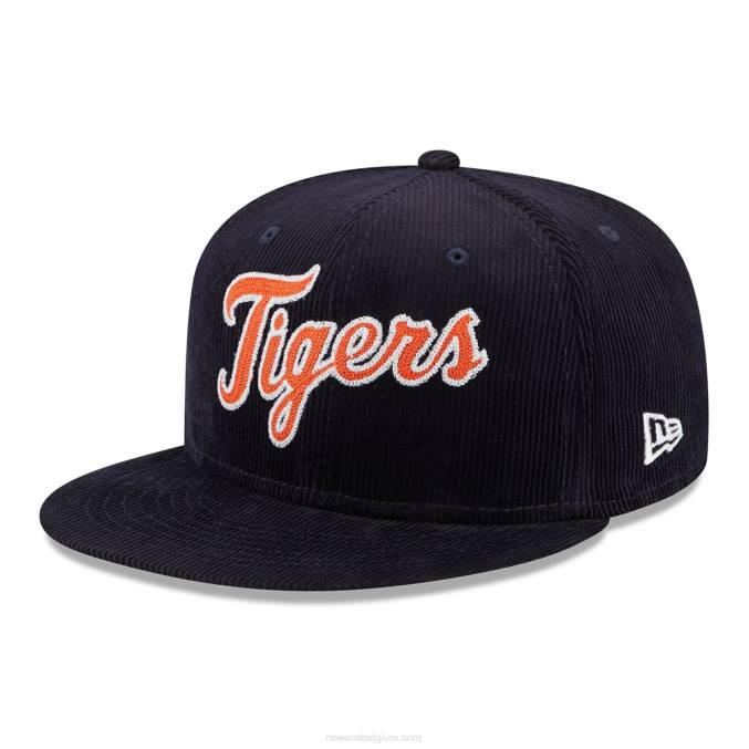 New Era detroit tigers vintage cord navy 59fifty getailleerde pet BT24385
