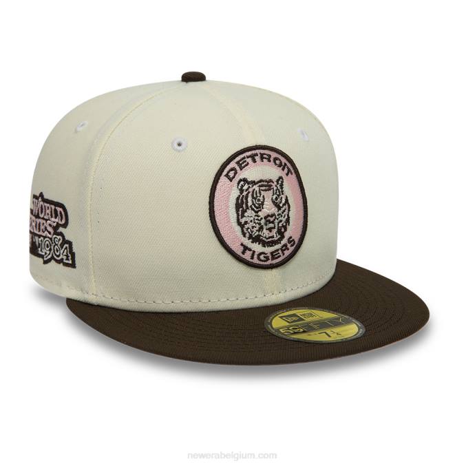New Era detroit tigers witte 59fifty getailleerde pet BT24787