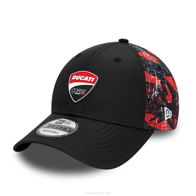 New Era ducati all-over print corse logo zwarte 9forty verstelbare pet BT241498