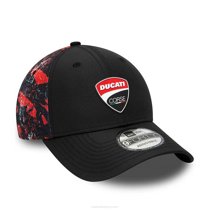 New Era ducati all-over print corse logo zwarte 9forty verstelbare pet BT241498