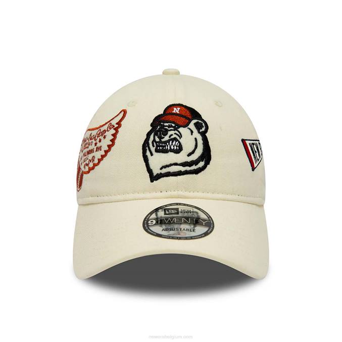 New Era erfgoed all over patch witte 9twenty verstelbare pet BT242235