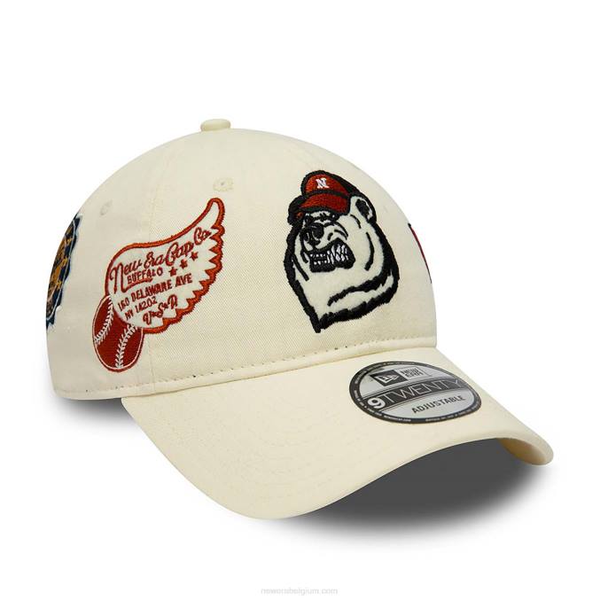 New Era erfgoed all over patch witte 9twenty verstelbare pet BT242235