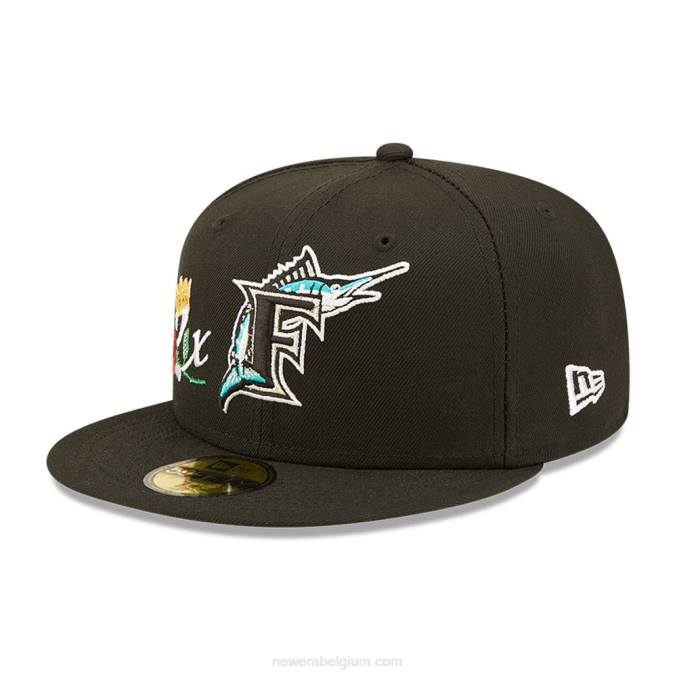 New Era florida marlins crown champs zwarte 59fifty getailleerde pet BT24775