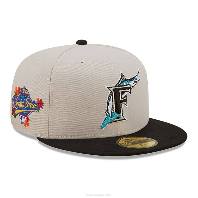 New Era florida marlins herfst klassieke witte 59fifty getailleerde pet BT2499