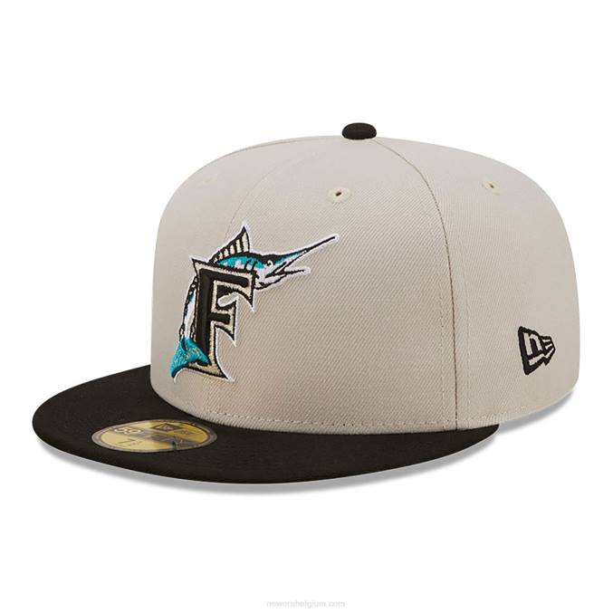 New Era florida marlins herfst klassieke witte 59fifty getailleerde pet BT2499