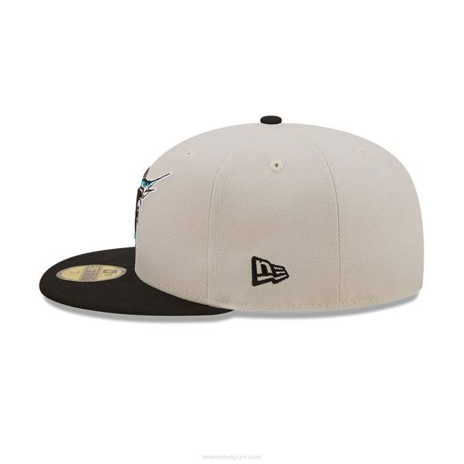 New Era florida marlins herfst klassieke witte 59fifty getailleerde pet BT2499
