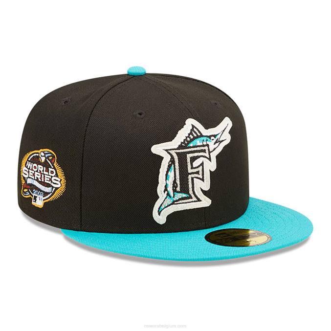 New Era florida marlins ne letterman zwarte 59fifty getailleerde pet BT24944